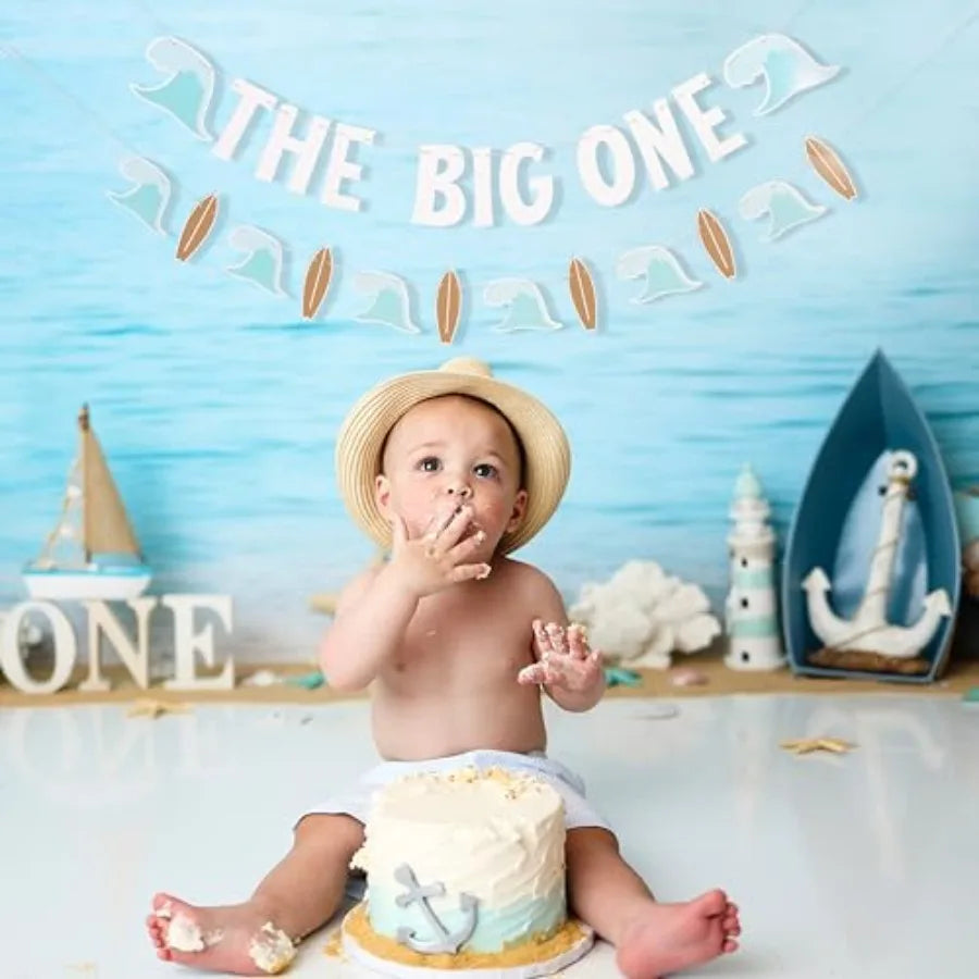 Classic Wave Party Banner For Beach Birthday Celebration