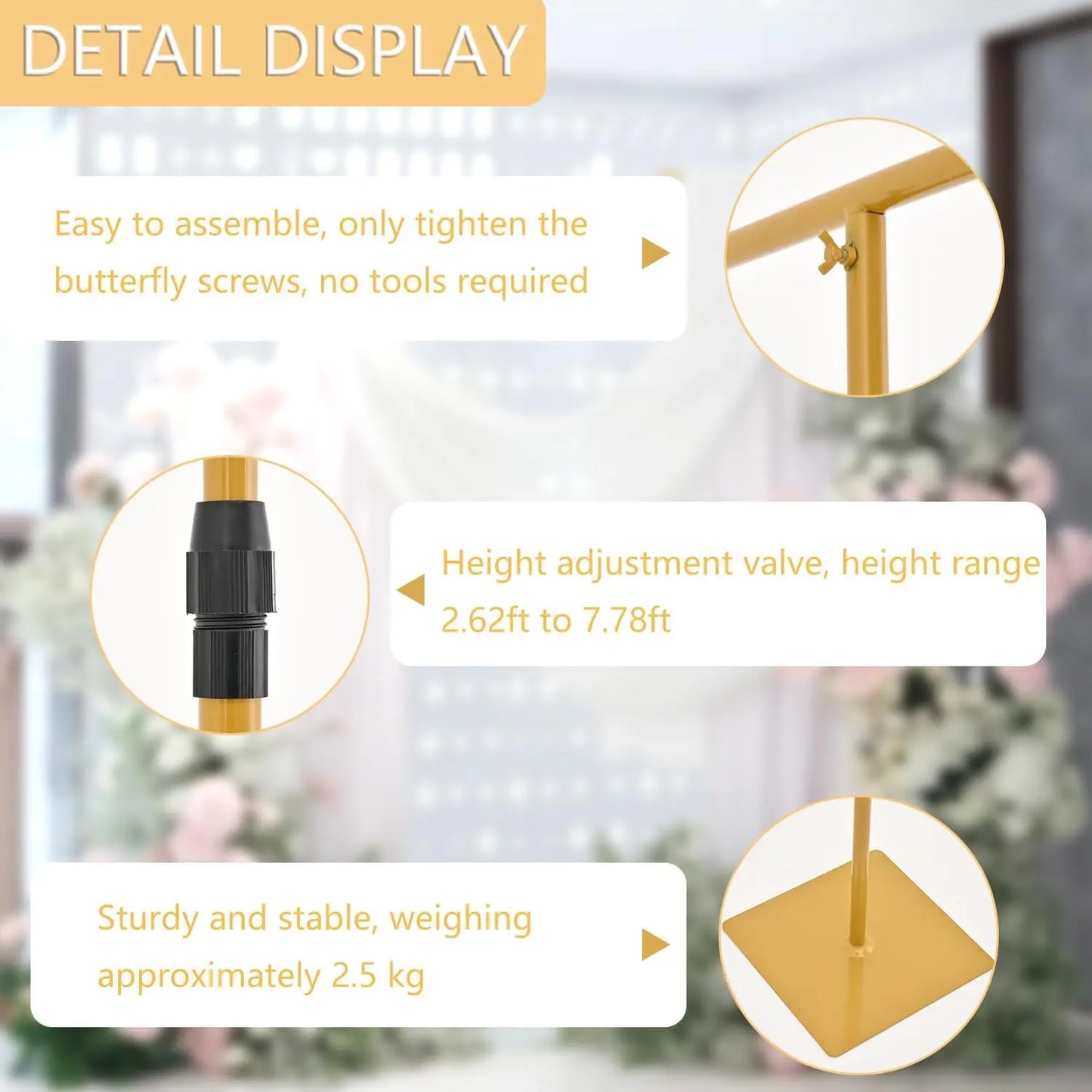 Adjustable Metal Backdrop Stand For Wedding And Party Decor