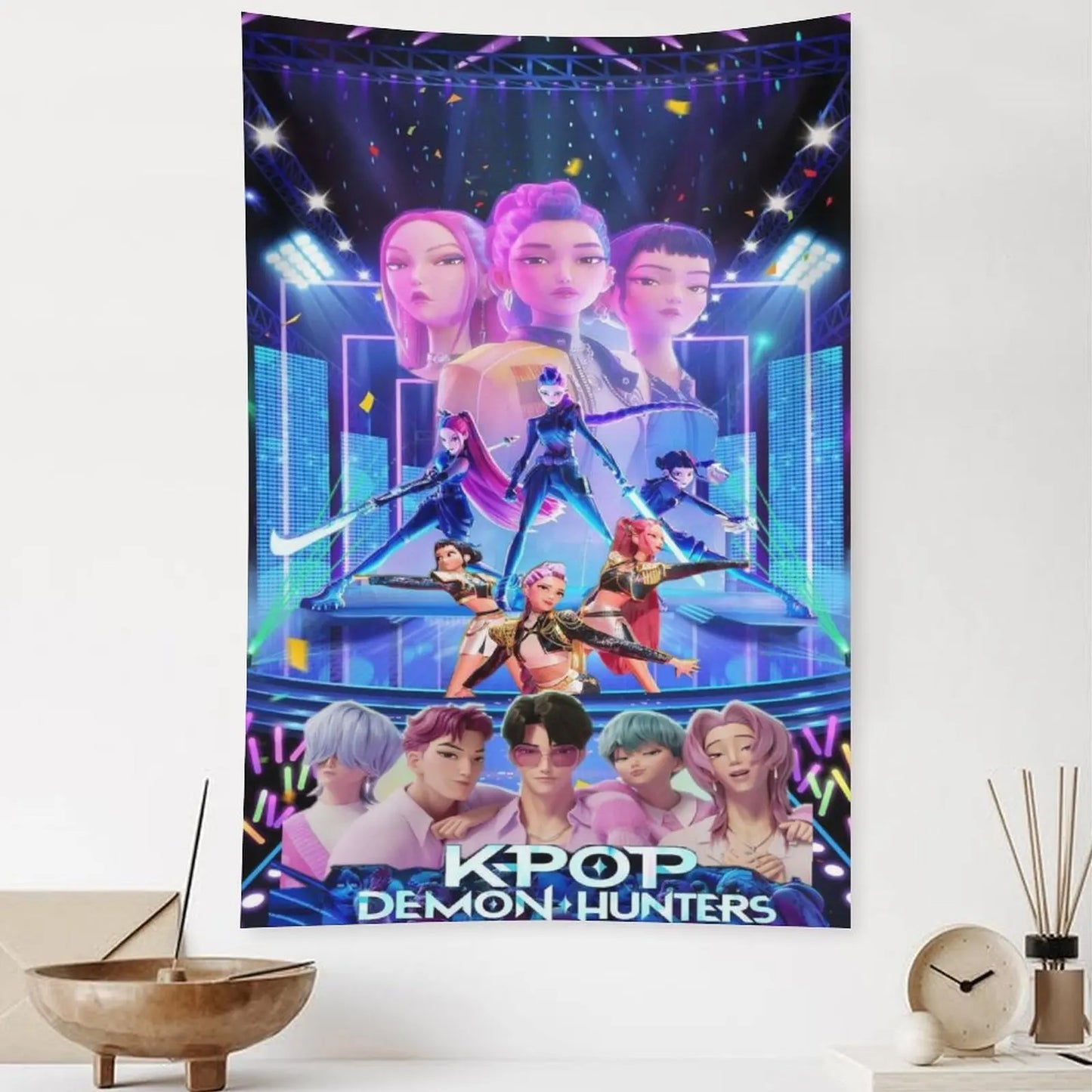 Huntrix KPop Demon Hunters Tapestry Wall Decor 40x60 Inches HD Printed Ideal Gift