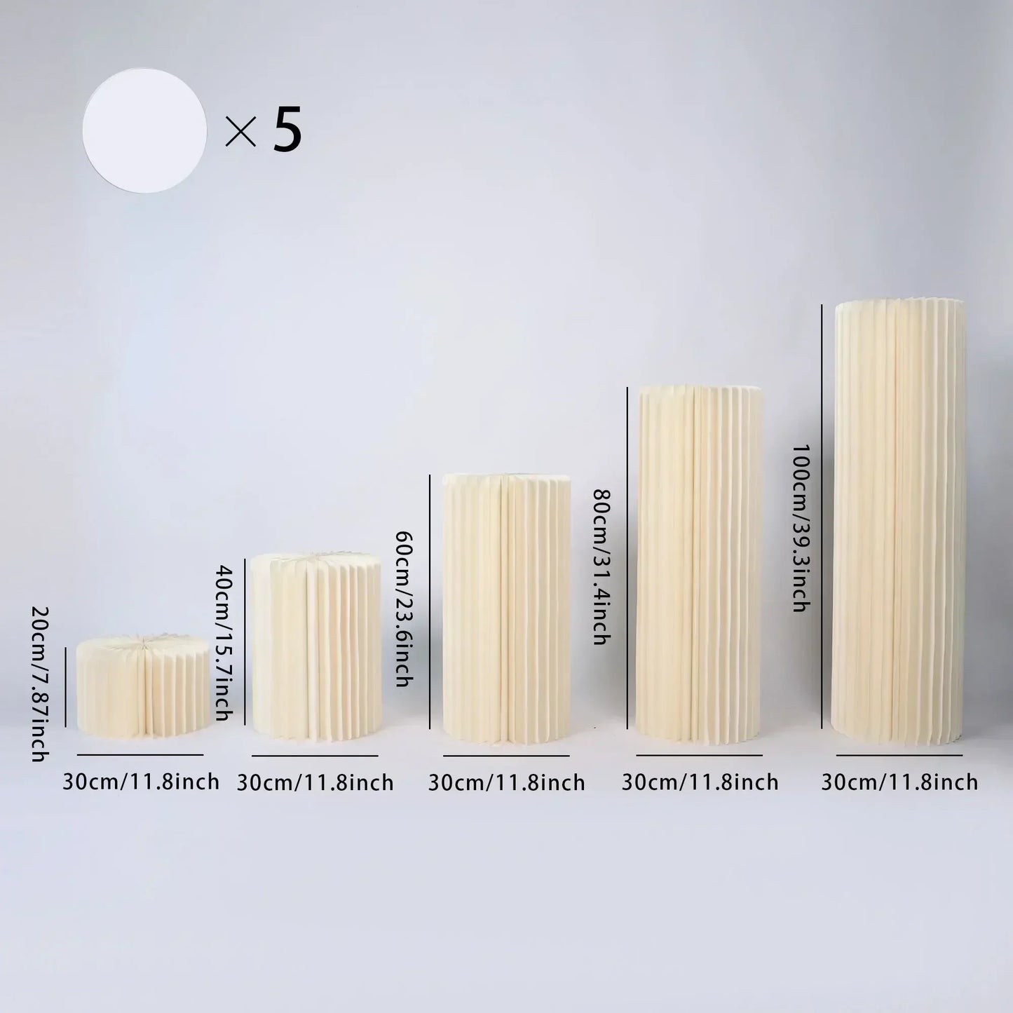 Foldable Paper Columns Cylinder Stands for Wedding and Party Decor