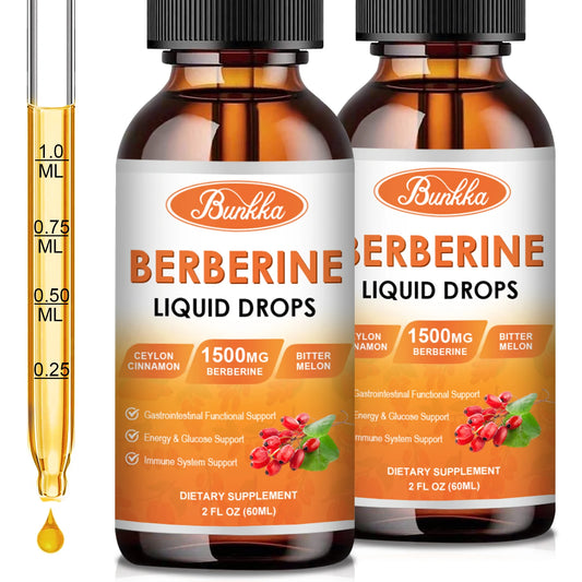 60Ml Berberine Drops With Turmeric Cinnamon Bitter Gourd Piperine For Digestive And Immune Health Support Vegetarian