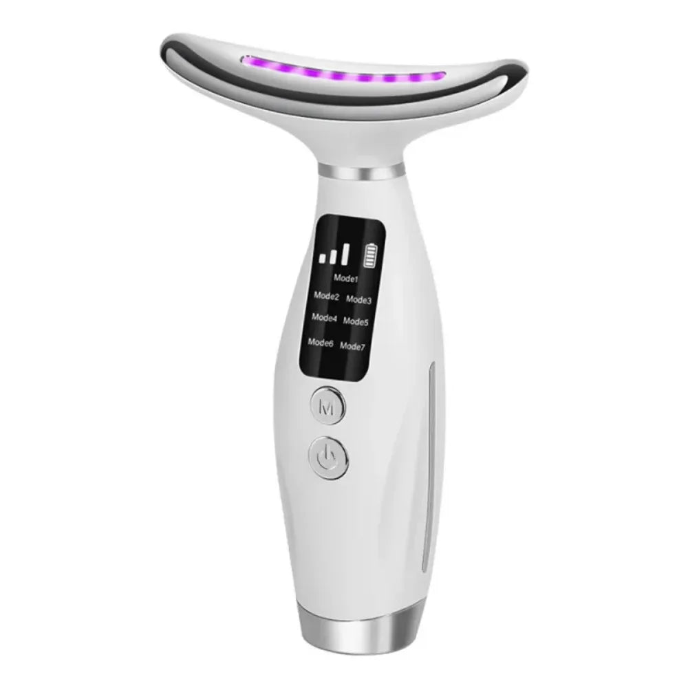 Neck Face Lifting Massager 7 Colors Light LED Photon Therapy Skin Tighten Wrinkle Remove Heating Vibration Massage Beauty Device