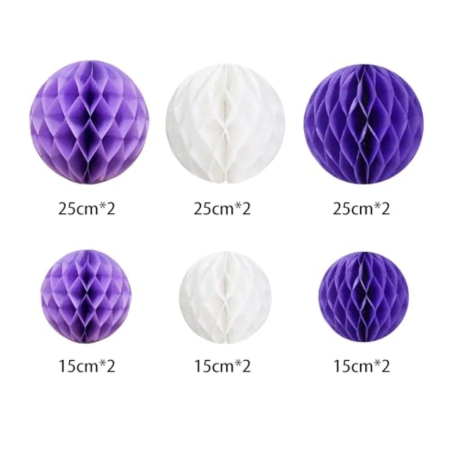 12Pcs 6" 10" Honeycomb Balls Decorations Hanging Tissue Paper Pom Poms for Birthday Wedding Party Decorations, Home Decor