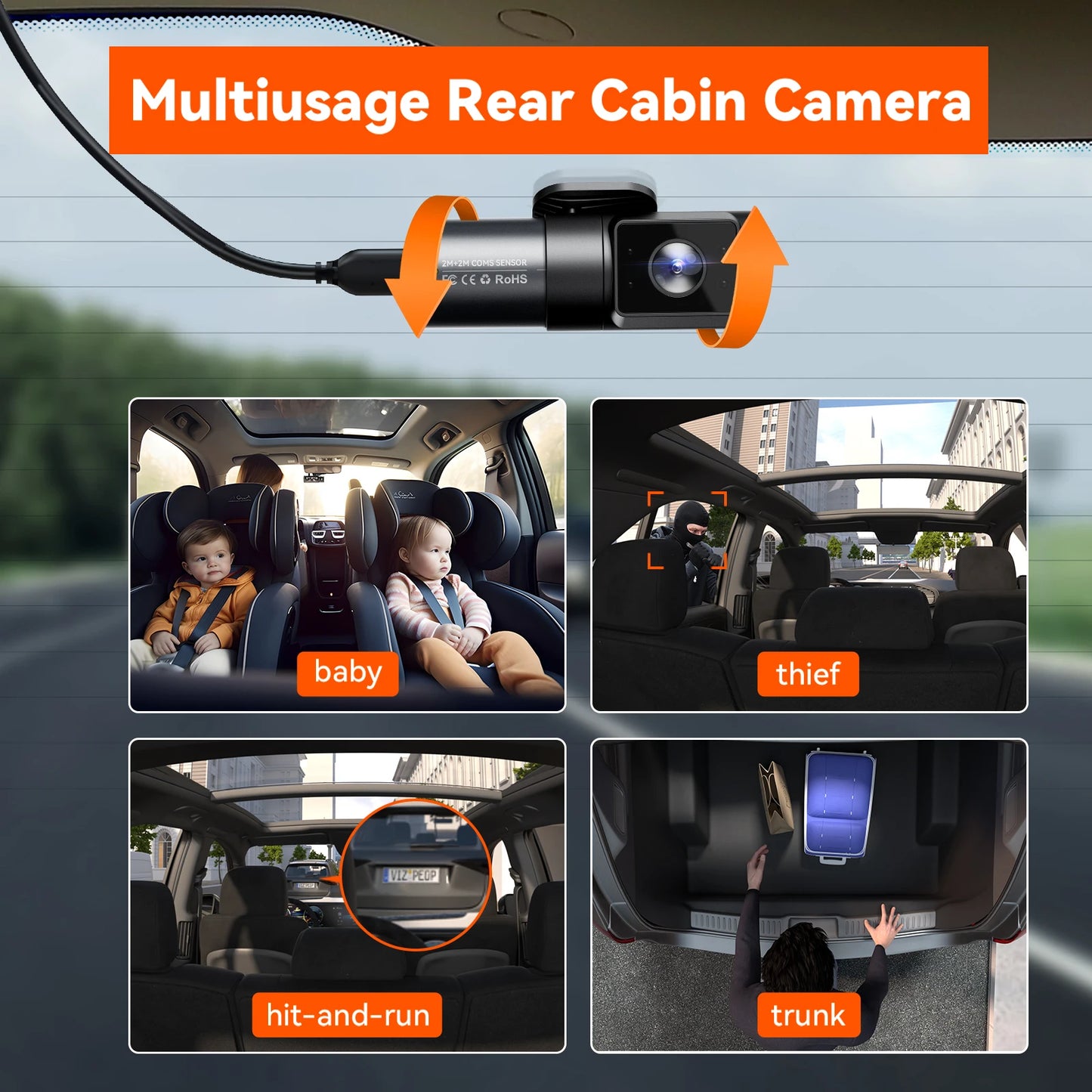 Vantrue N5 Dash Cam 4 Channel WiFi 360 Night Vision