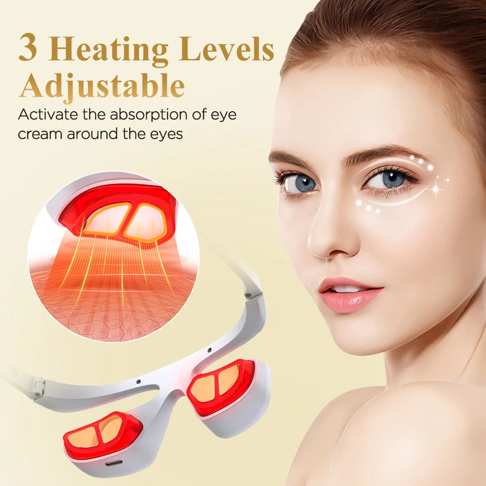 Eye Skin Care Red Light Therapy Beauty Device Microcurrent Eye Massager Hot Compress Remove Eye Bags Dark Circles Eye Lifting ﻿
