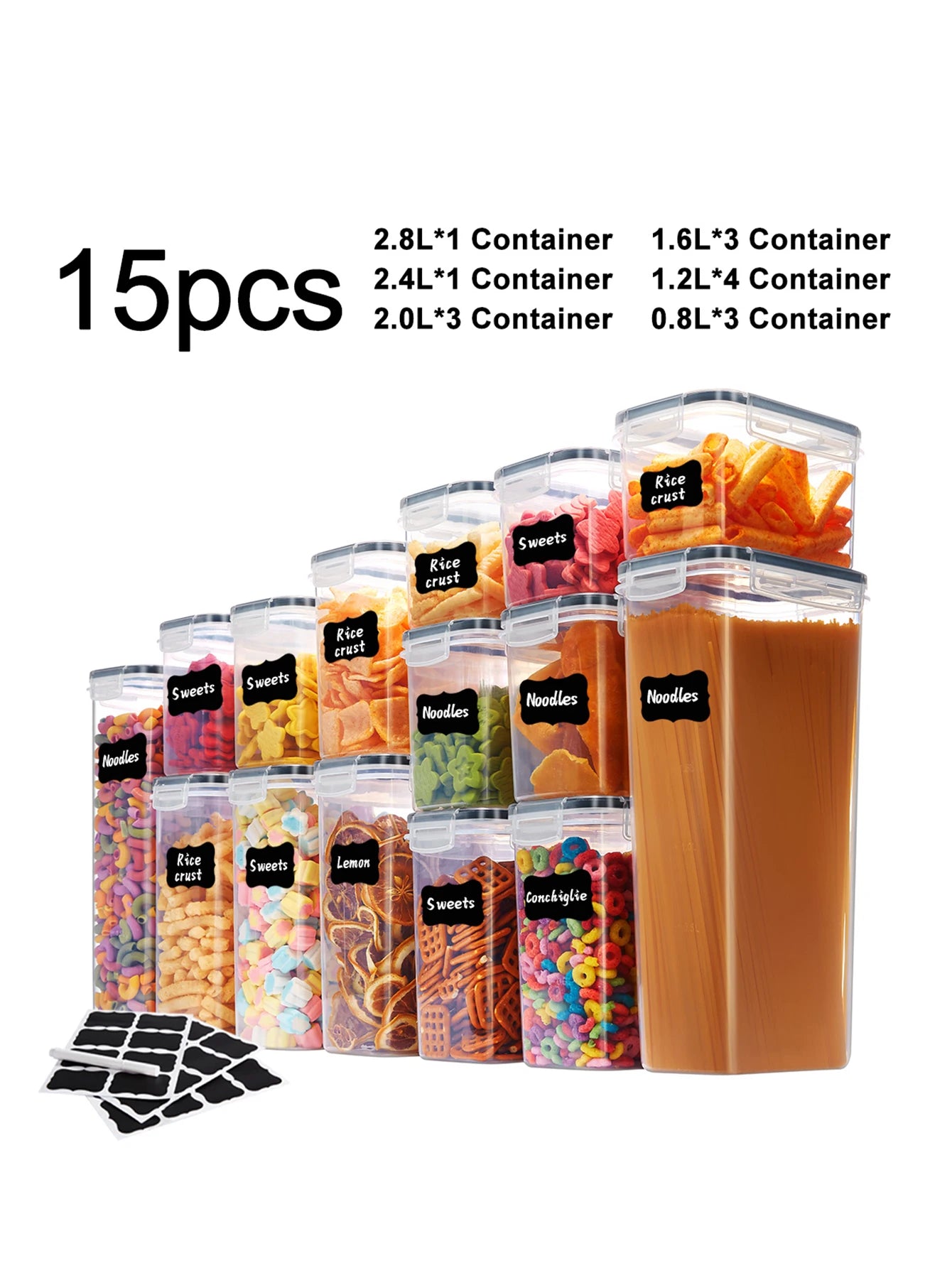 30pcs, Storage and Organization, Labeled and Marked Airtight Food Storage Containers and Condiment Jars - Keep Grains, Flour