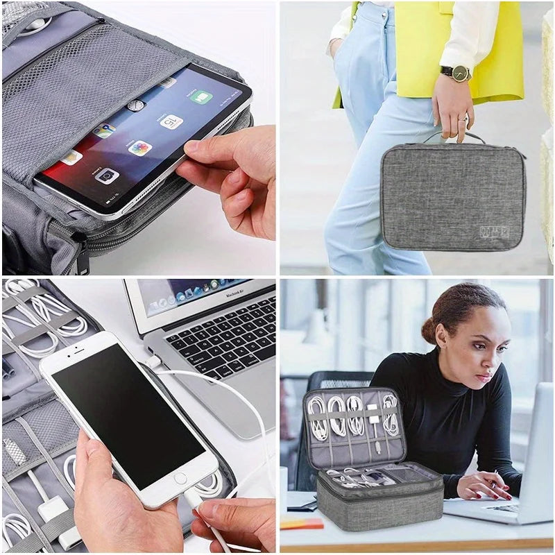 ATMDOGCN Travel Cable Organizer Bag Portable Electronics Storage Case