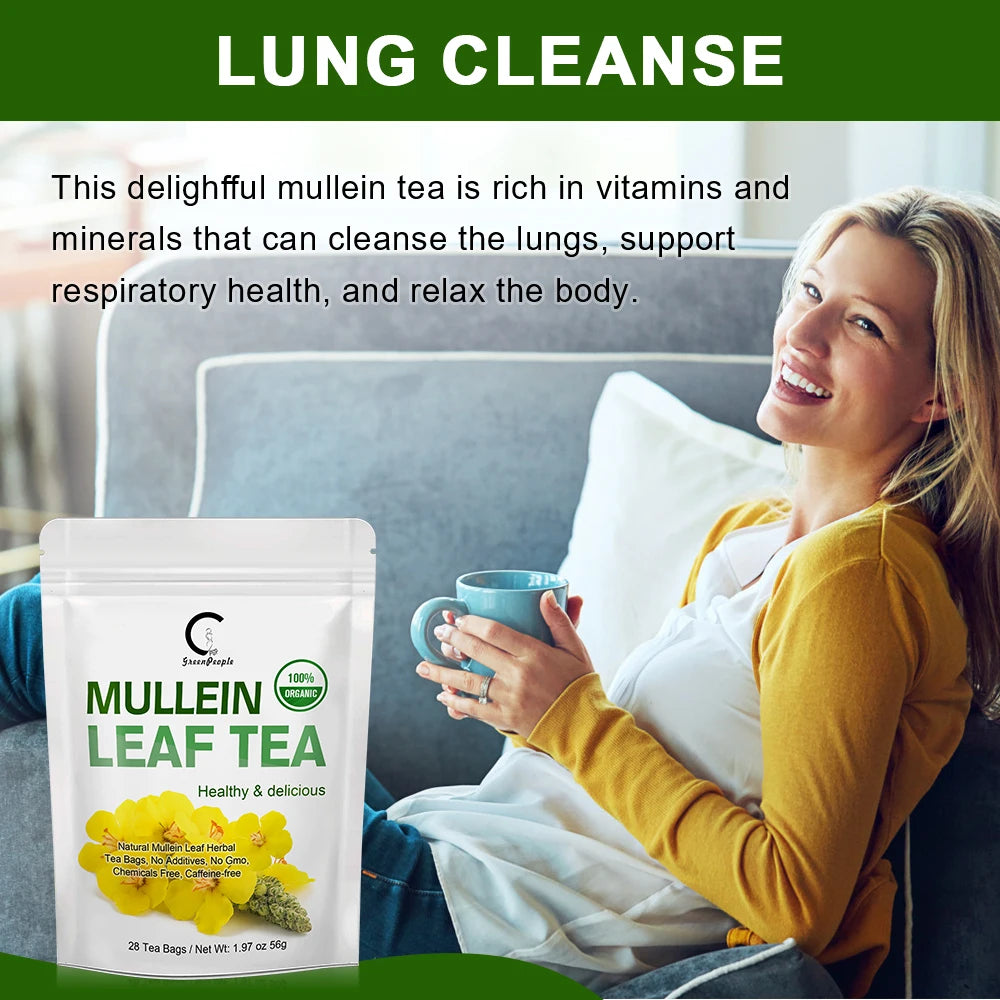 GPGP Greenpeople Herbal Mullein Leaf Tea Lung Cleansing Unobstructed Breathing Relieve Cough Detoxification Health Care