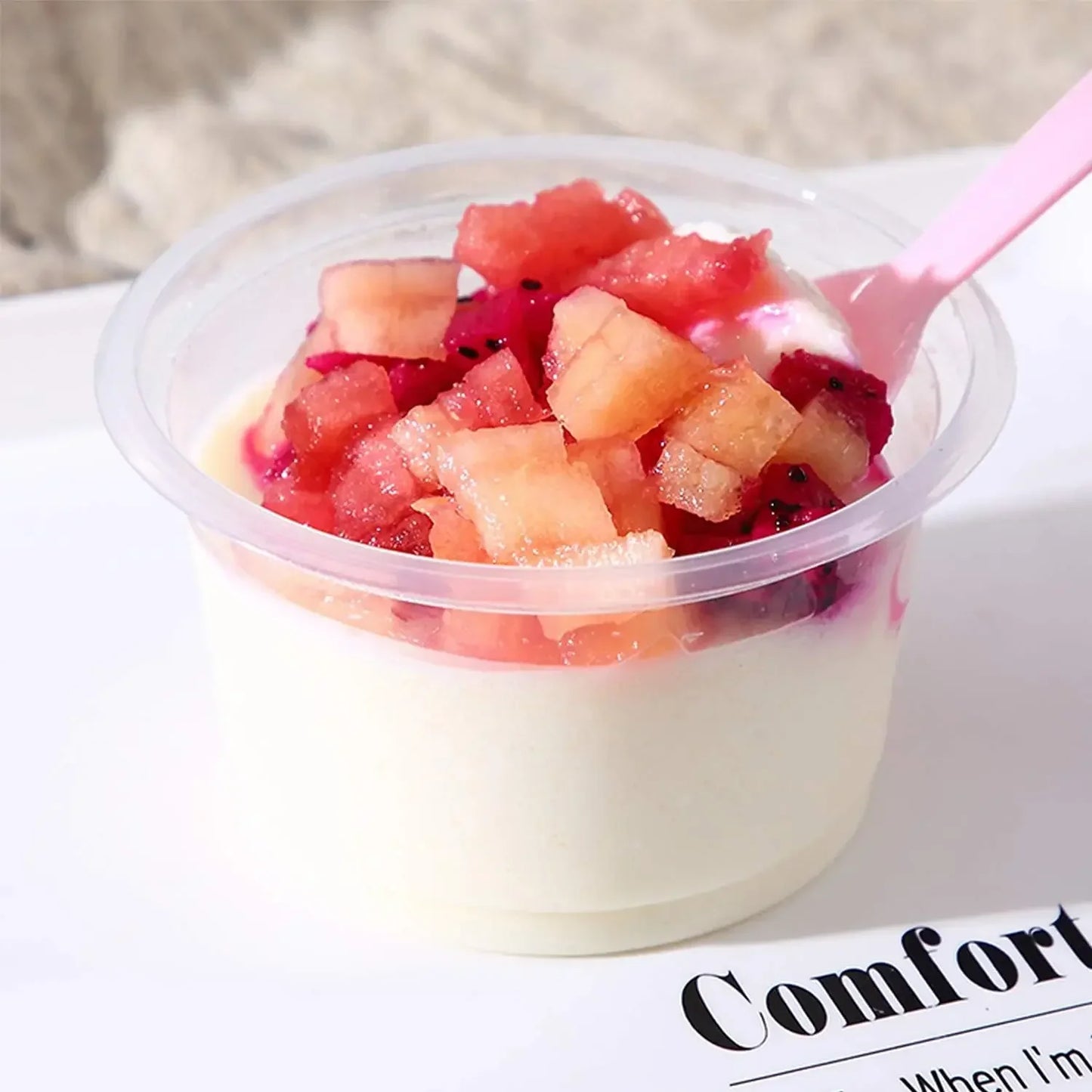 Disposable Salad Cups With Dome Or Flat Lids Transparent Plastic