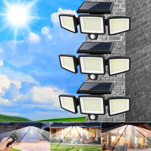 3 Pack Outdoor Solar Lights LED Motion Sensor Security Lights For Porch Garage Yard Entrance Patio