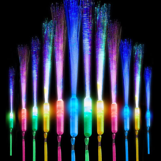 Colorful LED Glow Fiber Optic Sticks Party Wands For Events