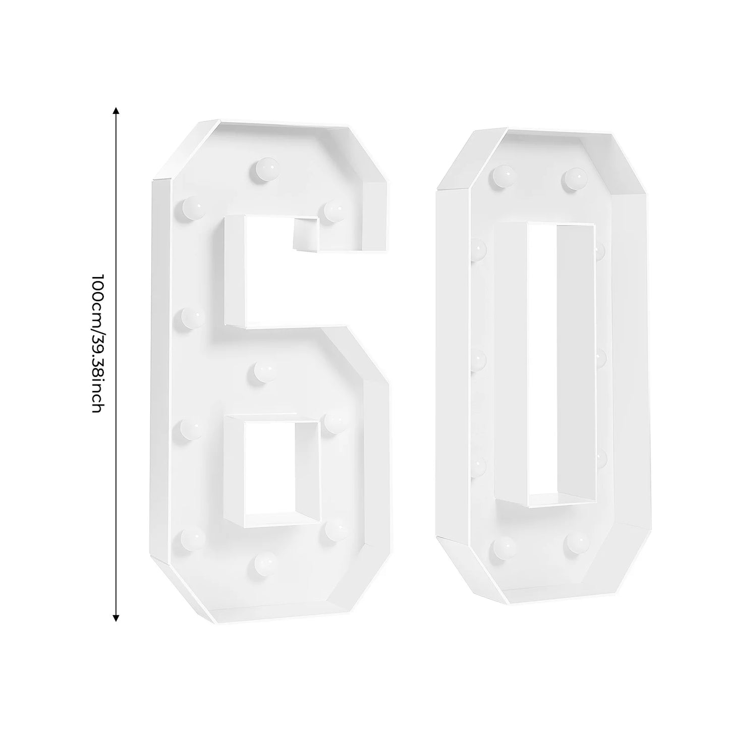 Glowing Digit Number Sets For Birthday Celebration Decor
