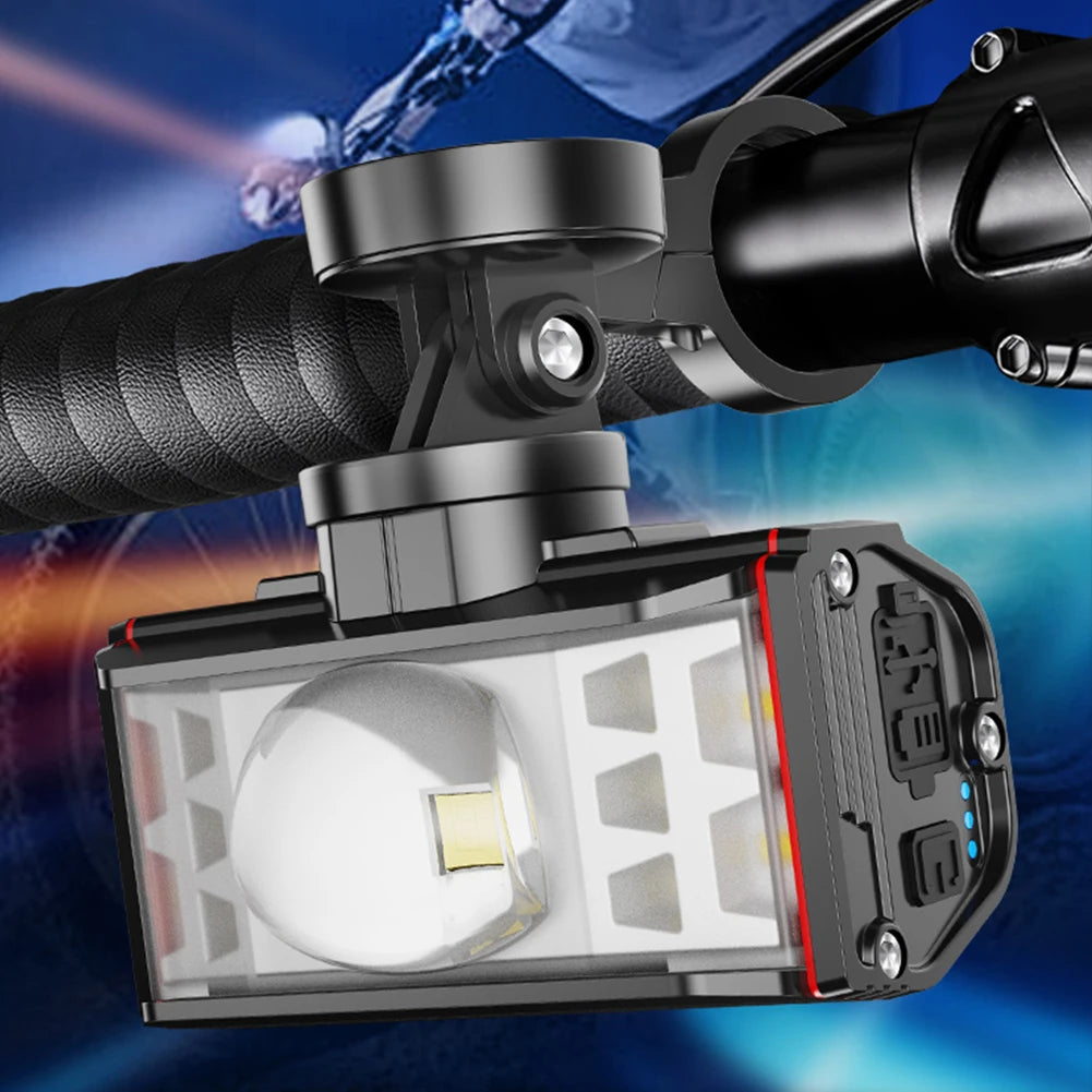 2600mAh 5200mAh LED Bike Handlebar Front Light USB Rechargeable Waterproof MTB Mountain Cycling Lamp For Night Riding