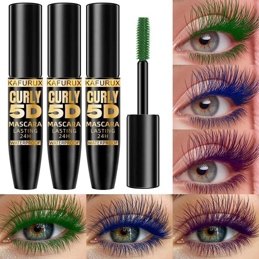 3pcs Color Eyelash Mascara Thick Curl Waterproof Natural Eyelash Long Lasting Blue Green Purple Eye Makeup Korean Cosmetics for Women Gifts