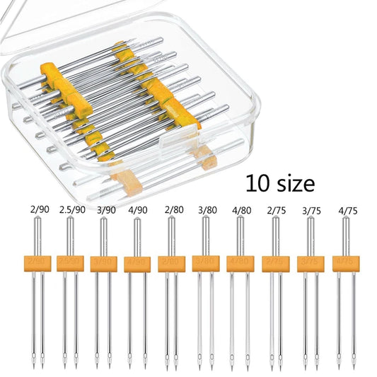Double Twin Needles With Plastic Box For Household Sewing Machine