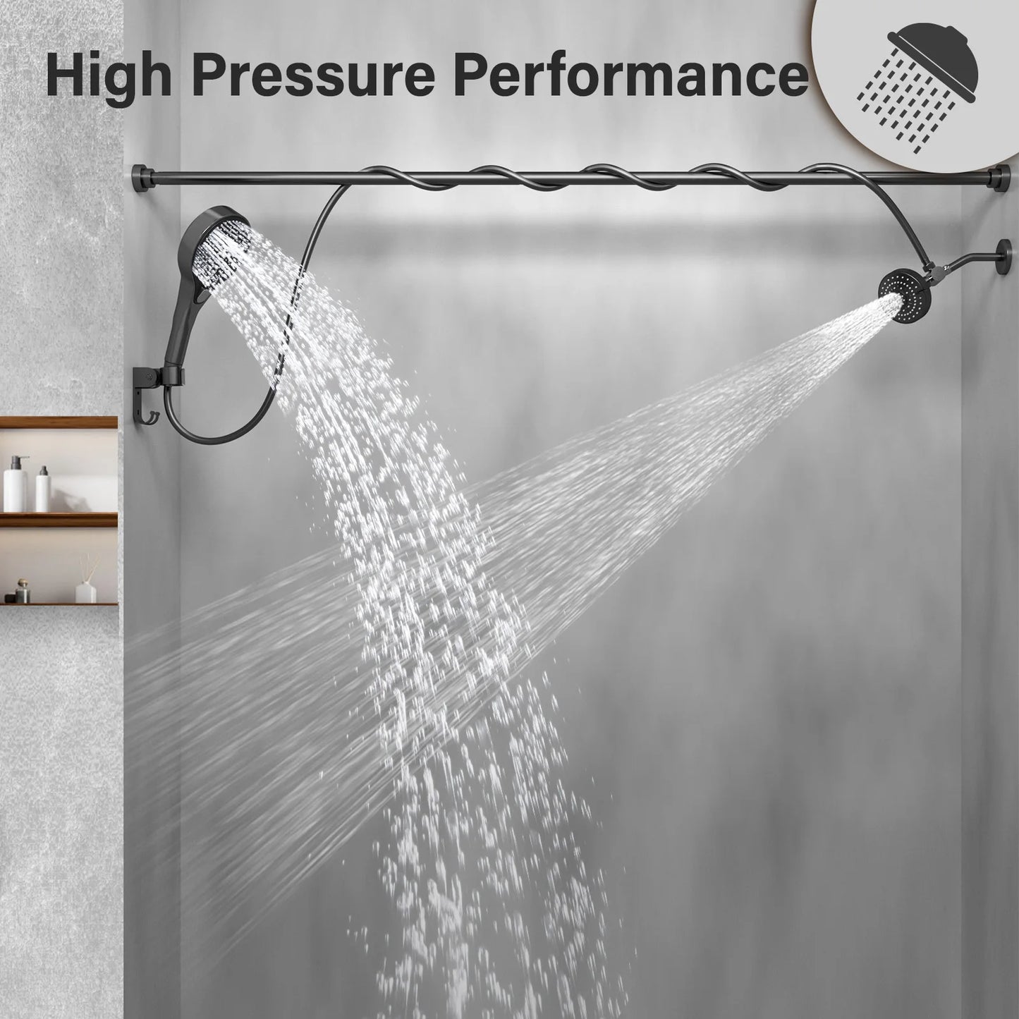 Tandem Dual Shower Head for Couples High Pressure