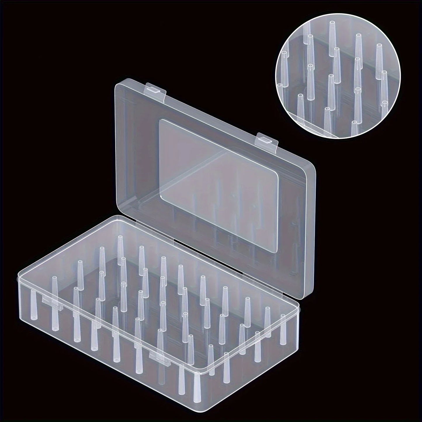 Transparent PP Plastic Sewing Thread Storage Box Portable Large Capacity
