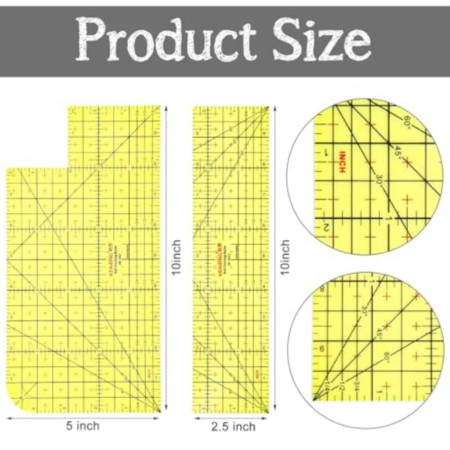 2 Pcs Hot Iron Ruler Hot Ironing Measuring Ruler for Sewing Hemmer Accessories Pressing Tool Heat Resistant Accessories DIY Too