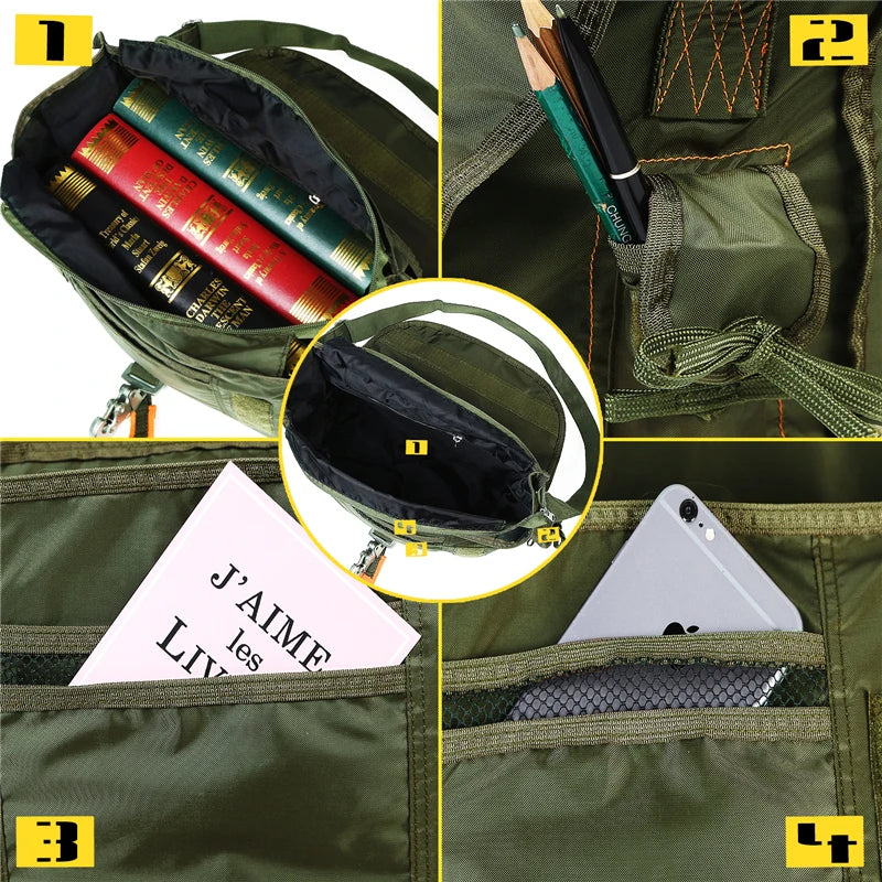 LQARMY Tactical Shoulder Sling Bag Nylon Waterproof Outdoor Daypack
