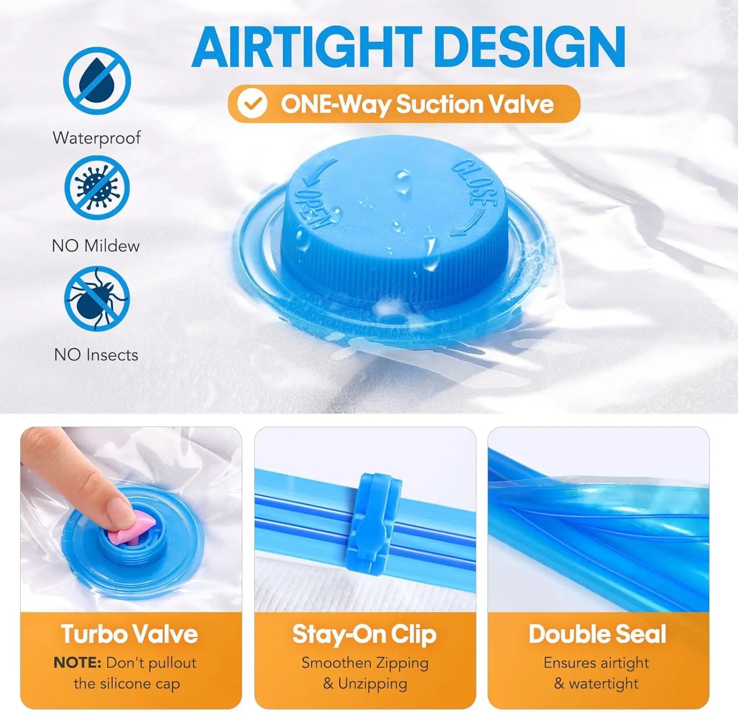 Travel Vacuum Storage Bags With Electric Pump 10 Pack