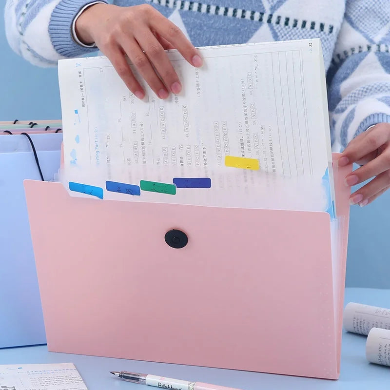 Expanding File Folder 5 Pocket For Documents Portable Office