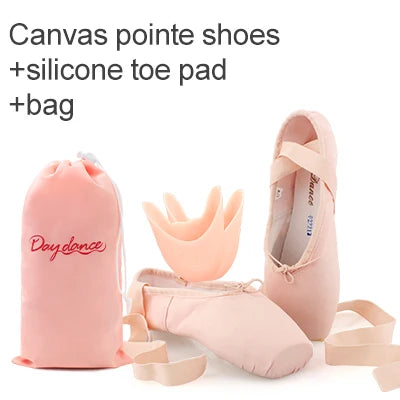 Satin Ballet Pointe Shoes With Ribbons For Women And Teens Professional Dance Shoes Available In Pink Nude Red Black