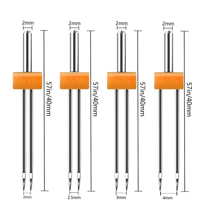 Double Twin Needles With Plastic Box For Household Sewing Machine