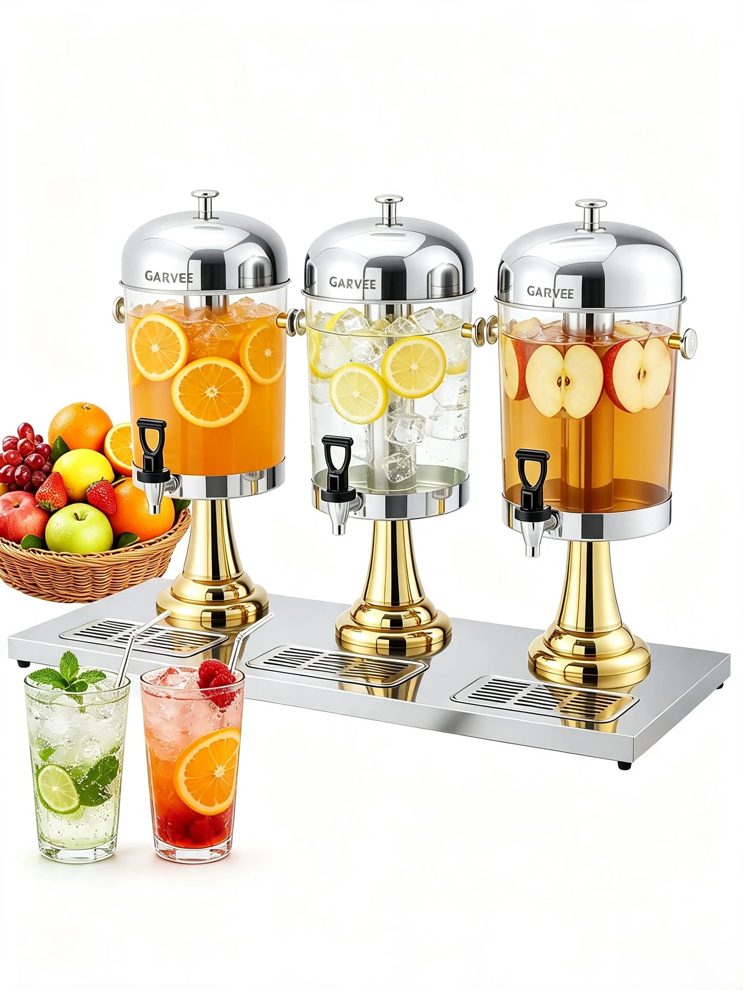 Tacleekii Commercial Stainless Steel Beverage Dispenser With Stand