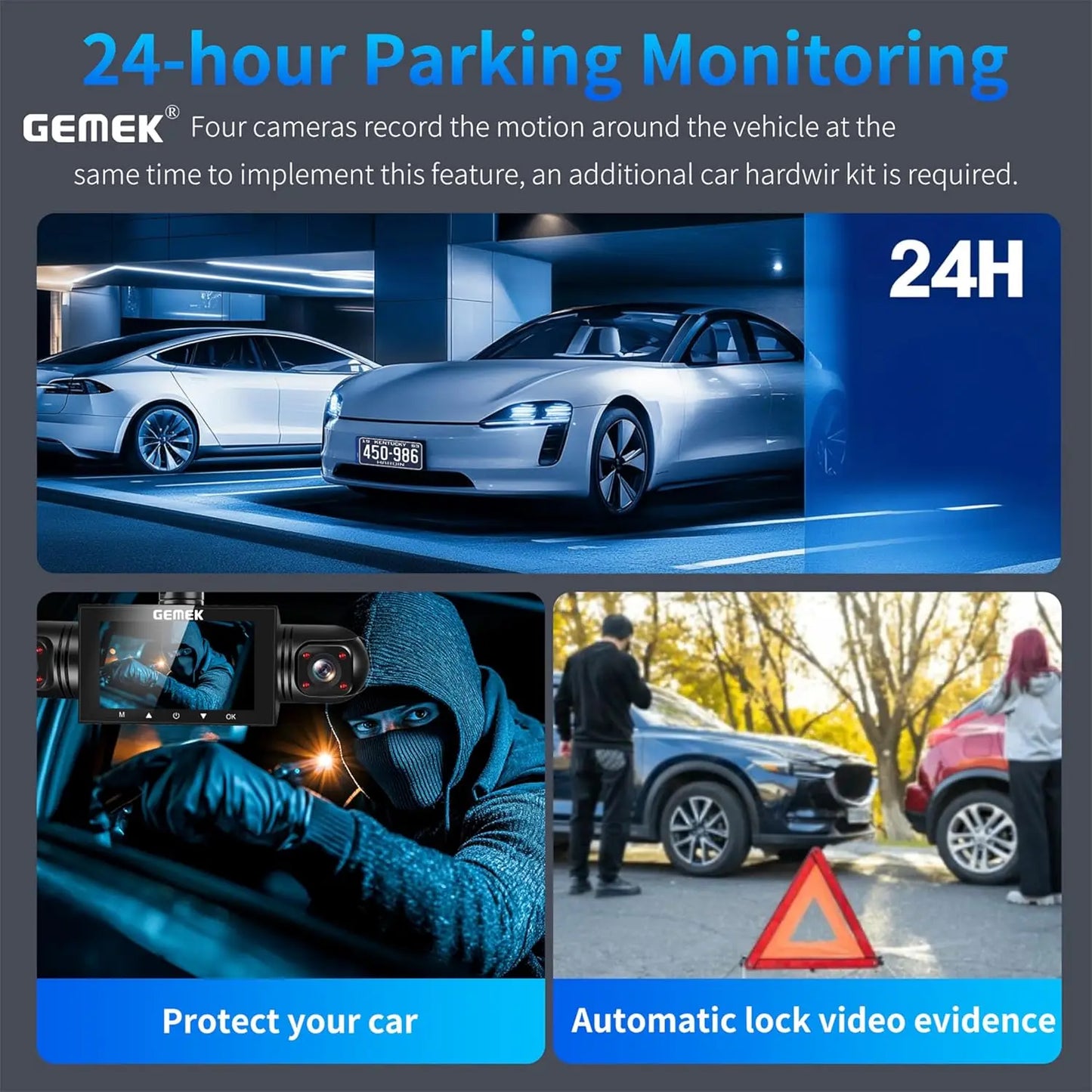 360 Degree View Dash Cam 4 Channel FHD Night Vision