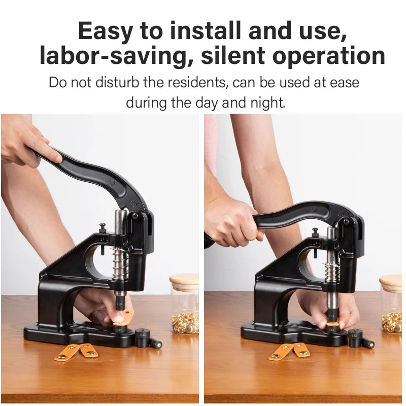 WUTA Hand Press Button Installation Machine Manual Press Grommet Eyelet Installer Tools Snap Fastener Metal Mold Mute Craft Tool