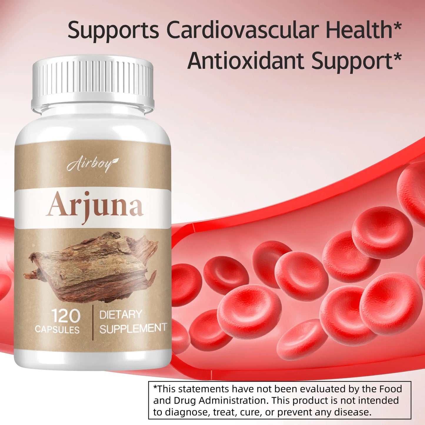 Arjuna Capsules - Improves Blood Circulation,Supports Cardiovascular Health, Antioxidant - 120 Capsules