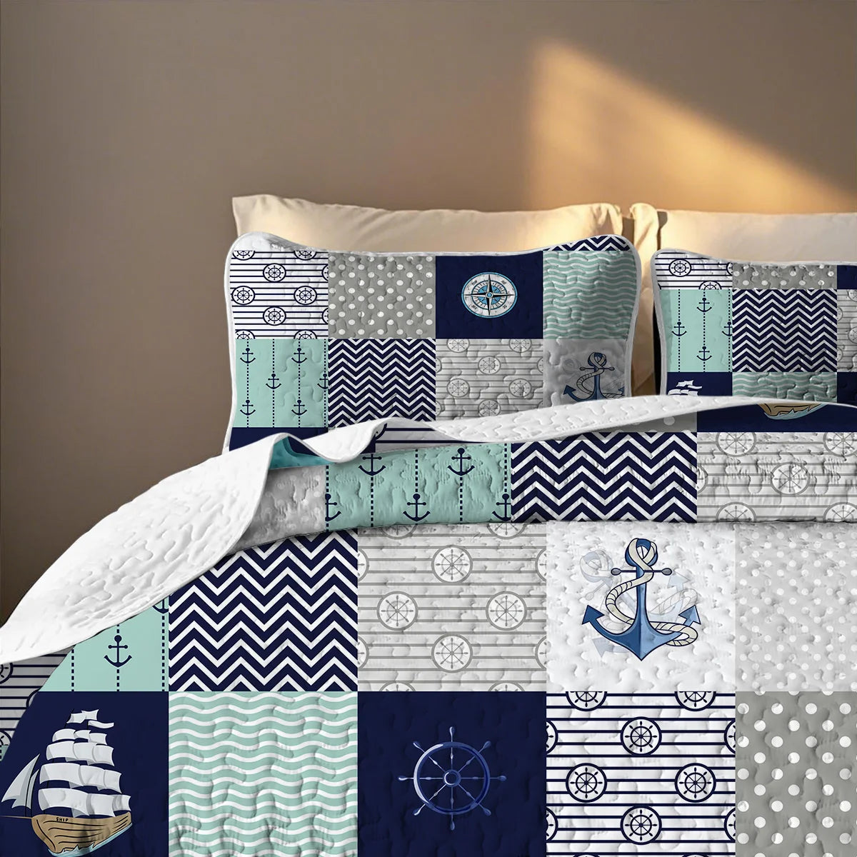 Craft of Weaving Navigation Printed Quilt Set Bedding