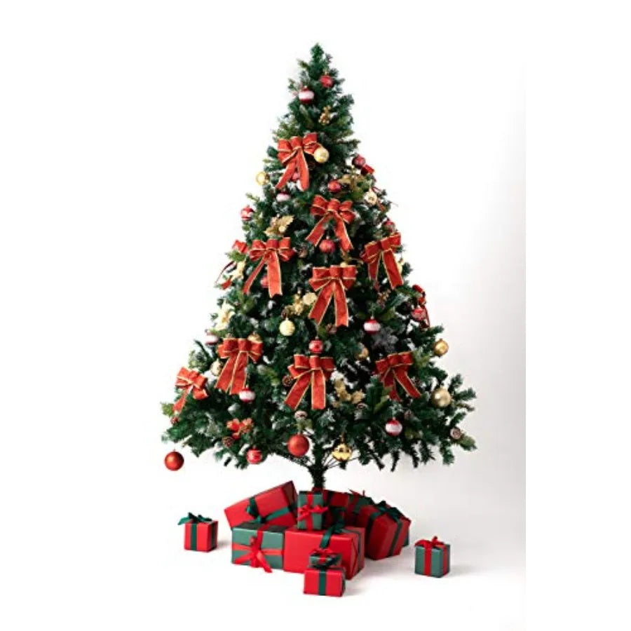 Glitter Christmas Bows 12 Pack For Tree Ornaments Decor