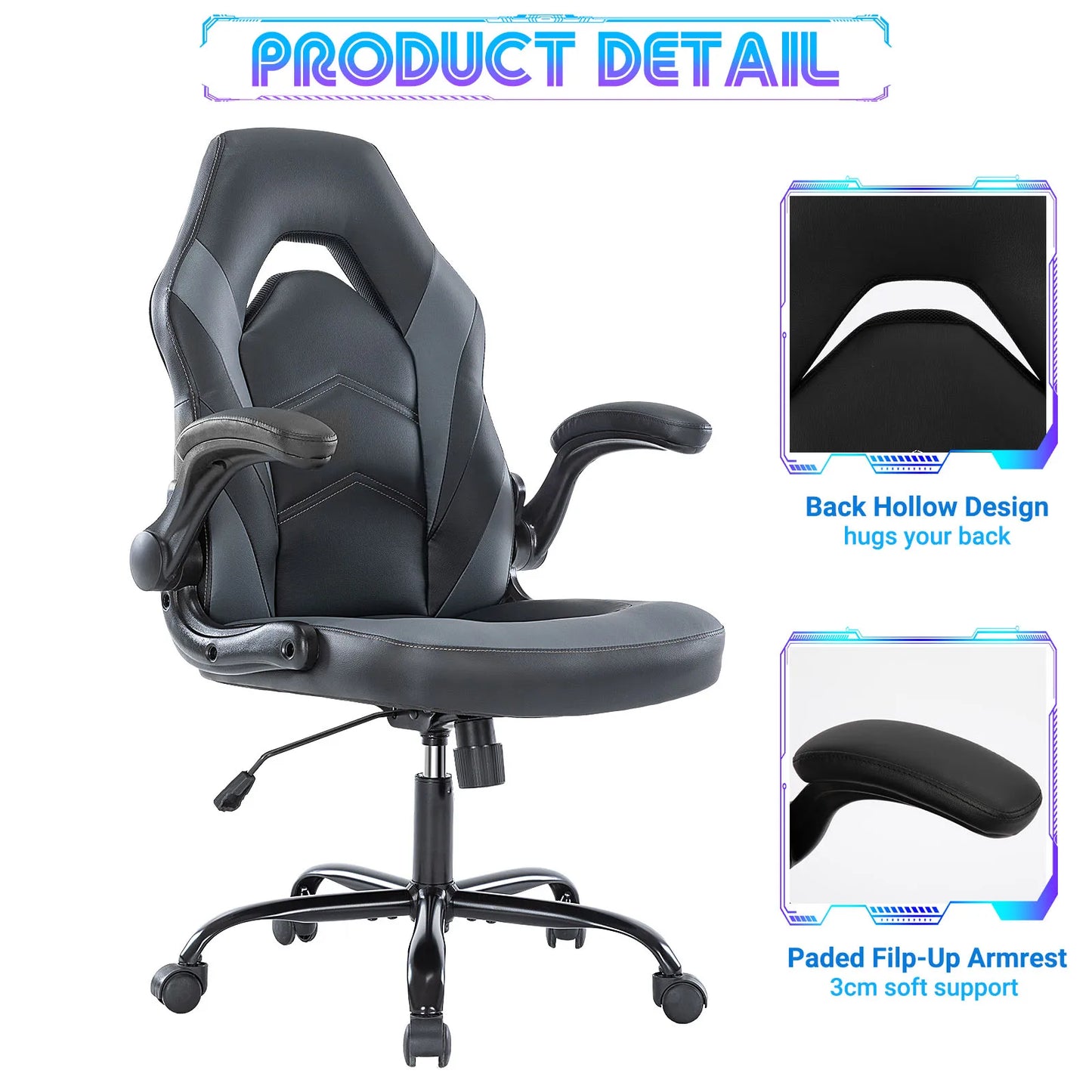 JHK Ergonomic Office Computer Gaming Chair PU Leather