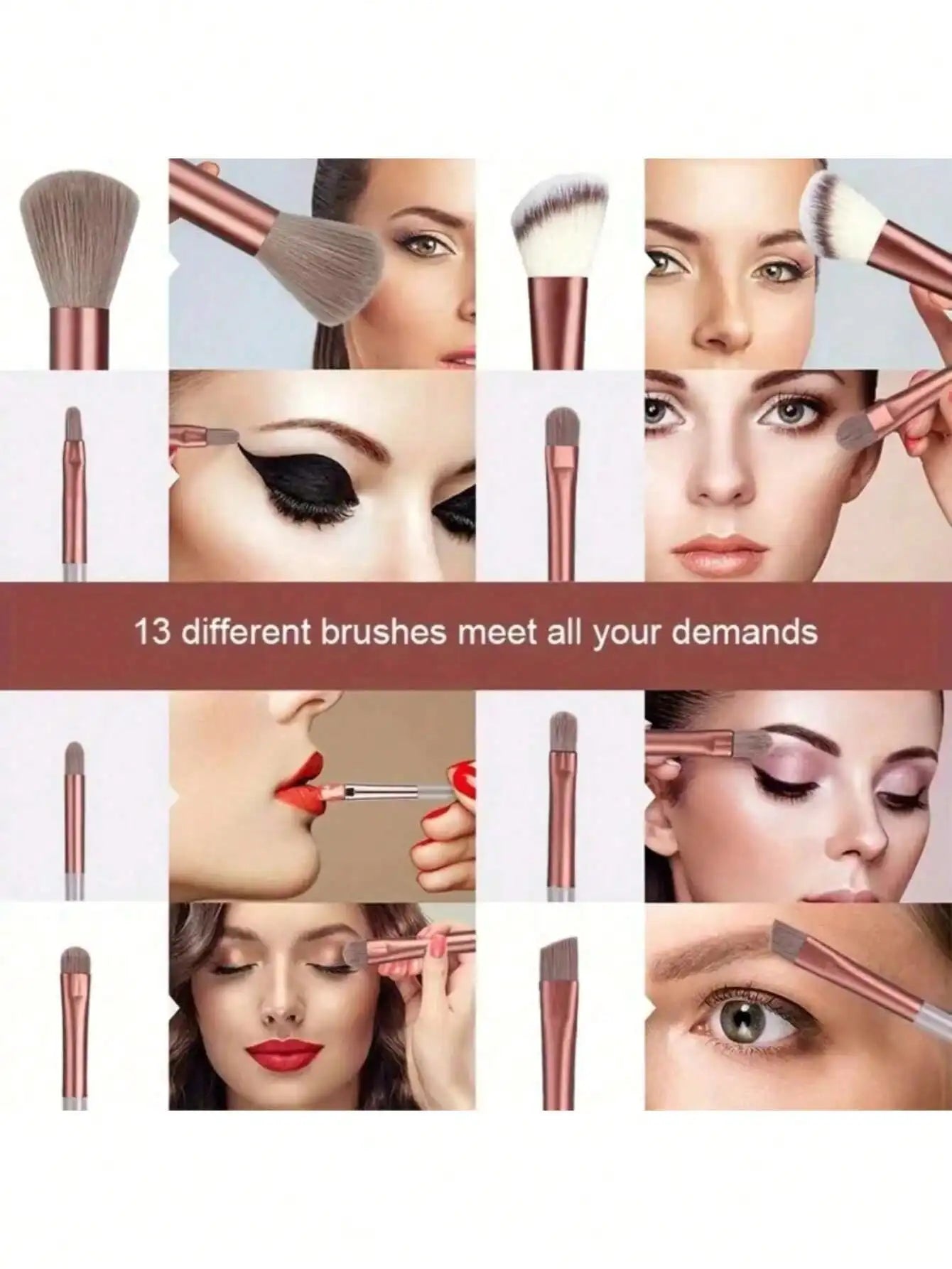 Makeup Brush Set Soft Fluffy Professional Cosmetic Foundation Powder Eyeshadow Kabuki Blending Make Up Brush Beauty Tool Makeup Sponge Storage Bag