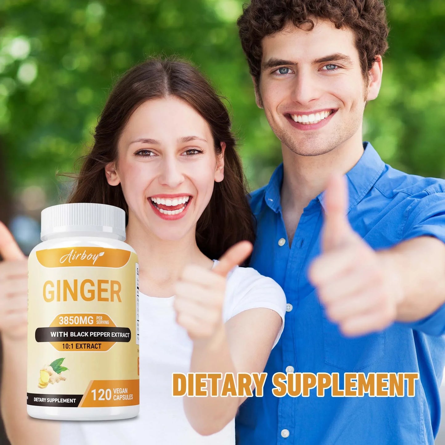 Ginger 3850MG - Supports The Immune System, Improves Digestion and Absorption, and Enhances Athletic Performance - 120 Capsules