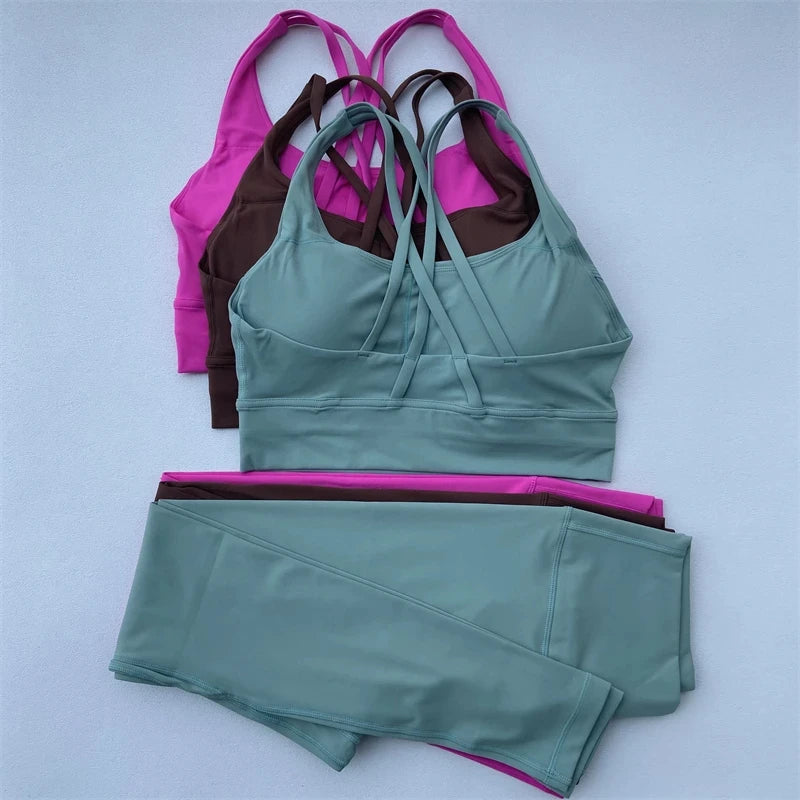 Fitness Set With Yoga Bra And High Waist Leggings 2PC