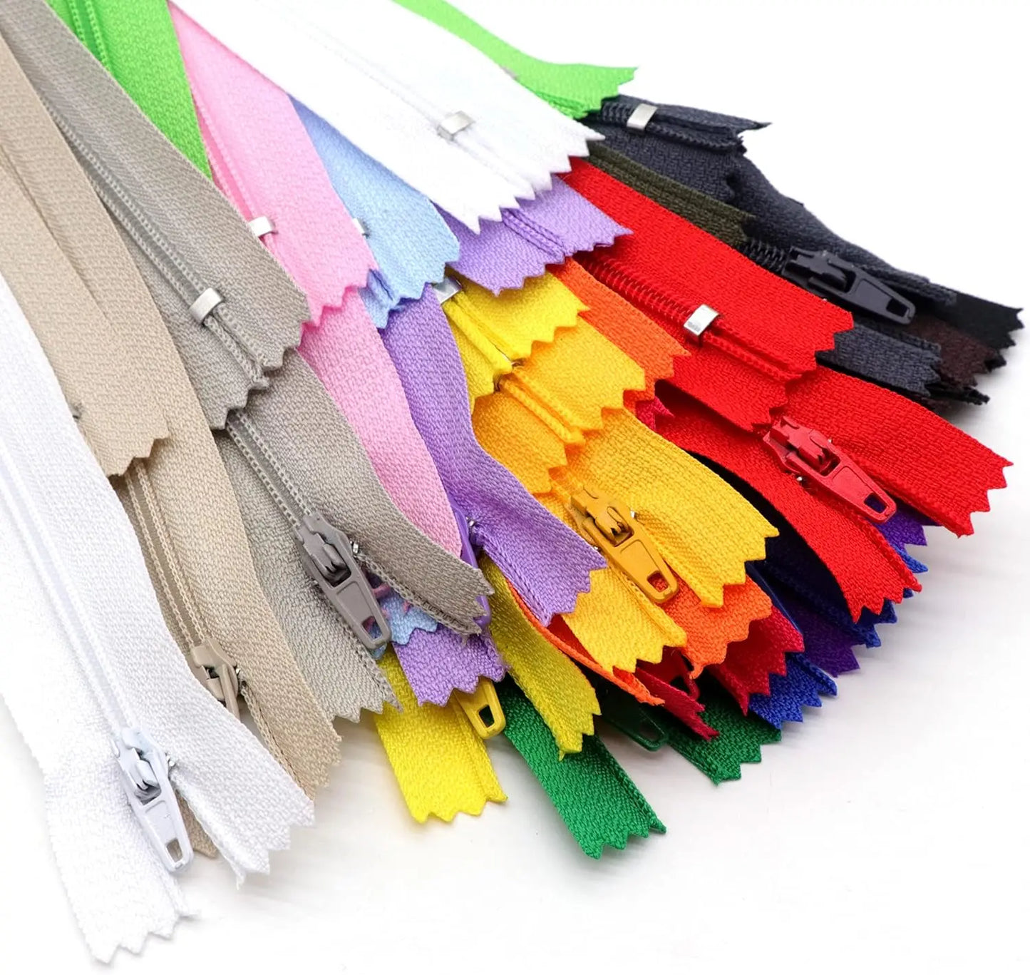 80pcs Mixed Nylon Coil Zippers 7 9 12 16 Inches Colorful Sewing Zippers for Tailor Crafts with 20 Colors