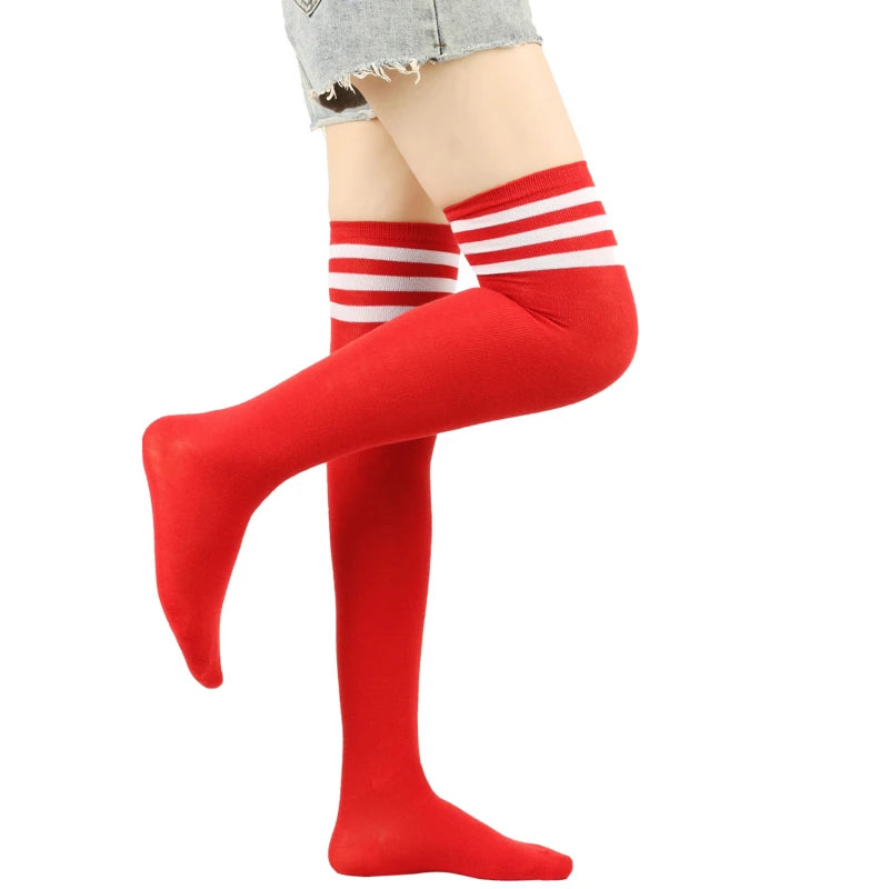 Striped Over Knee Thigh High Socks For Women Comfort