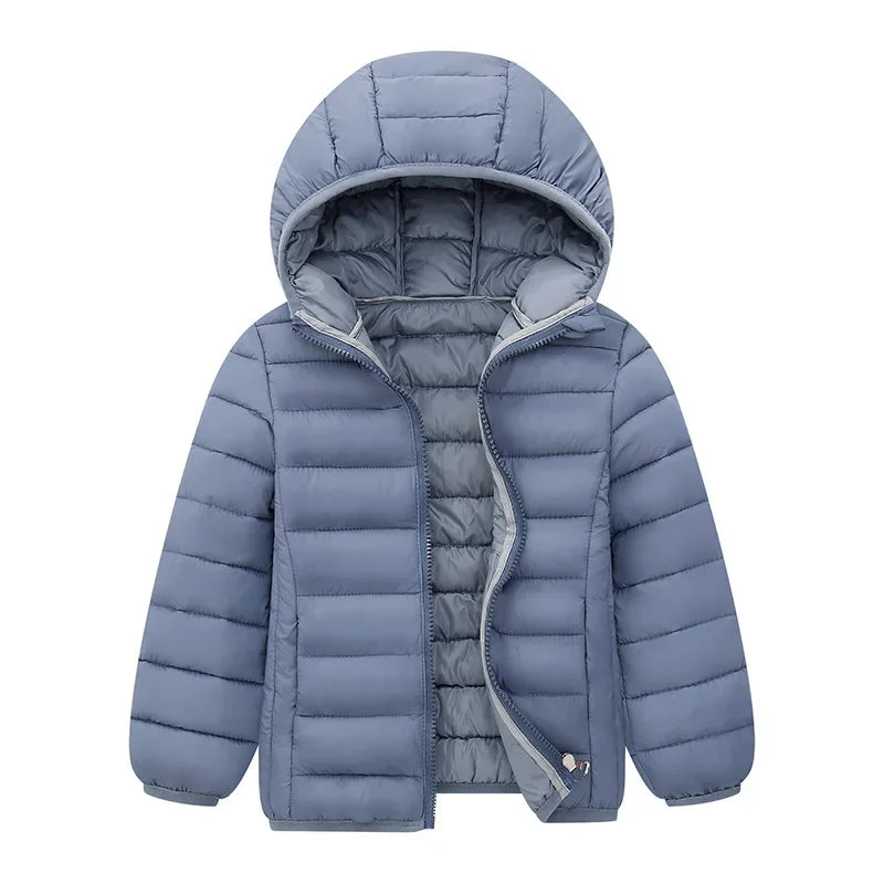 BOTEZAICN Kids Hooded Down Jacket Winter Outerwear Zipper Coat