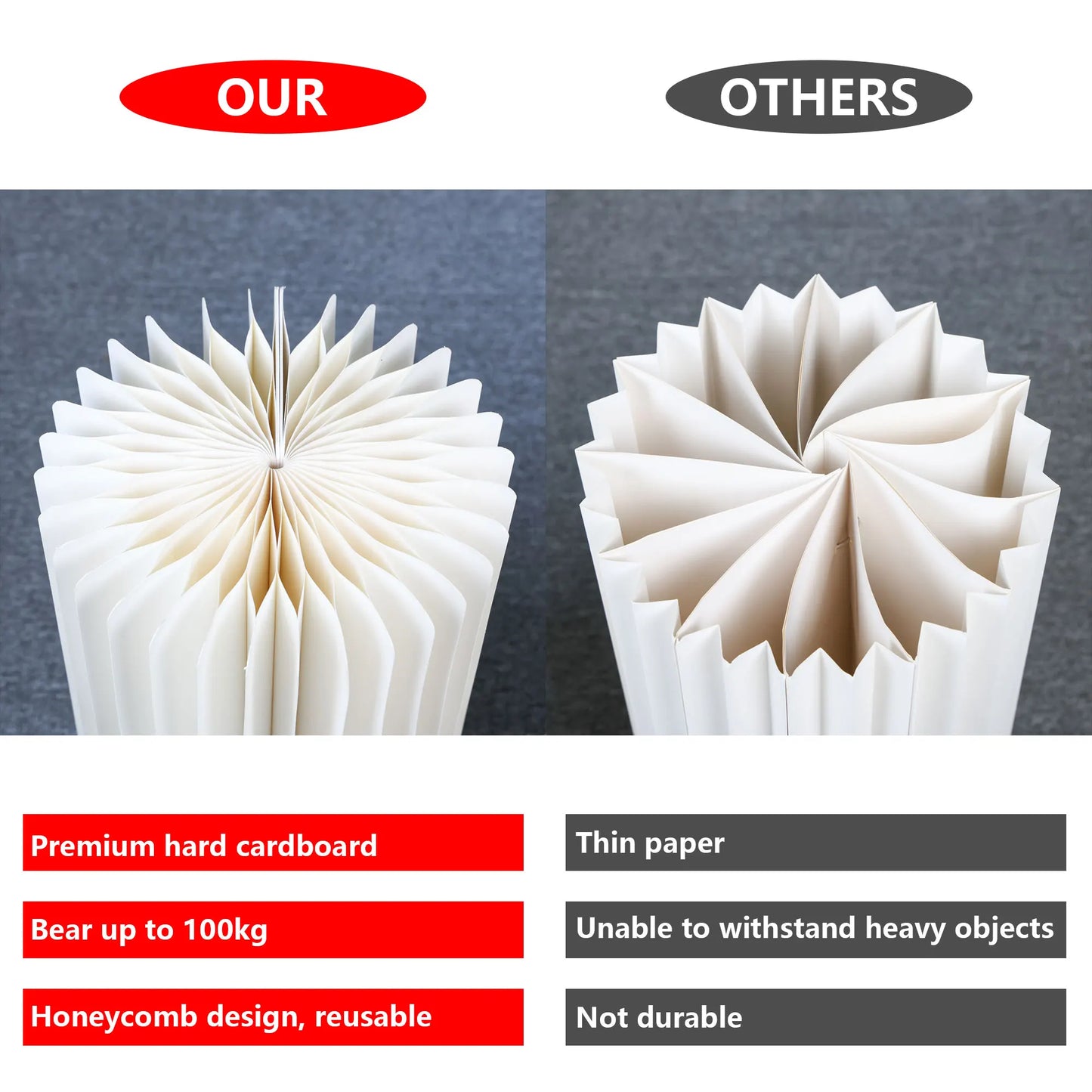 Foldable Paper Columns Cylinder Stands for Wedding and Party Decor