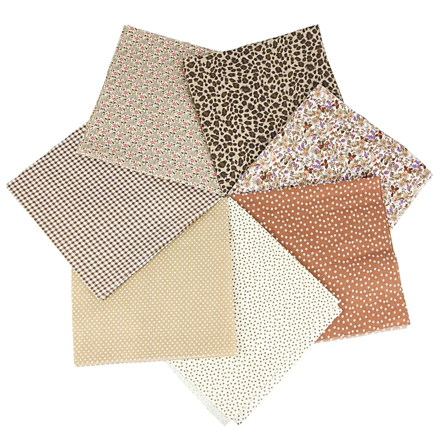 7Pcs 25x25cm Printed Cotton Fabric for Sewing Quilting Fabrics for Patchwork Needlework DIY Handmade Accessories
