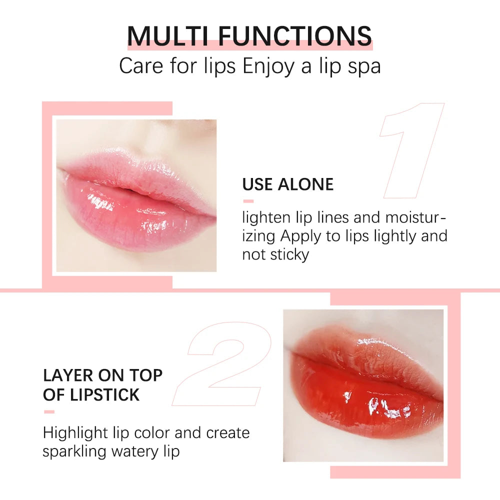 Glassy Shiny Lip Glow Oil Hydrating Lip Care Deep Nourishing Moisturizer Plump Fuller Lips Non Sticky Daily Lip Makeup Skincare Cosmetic