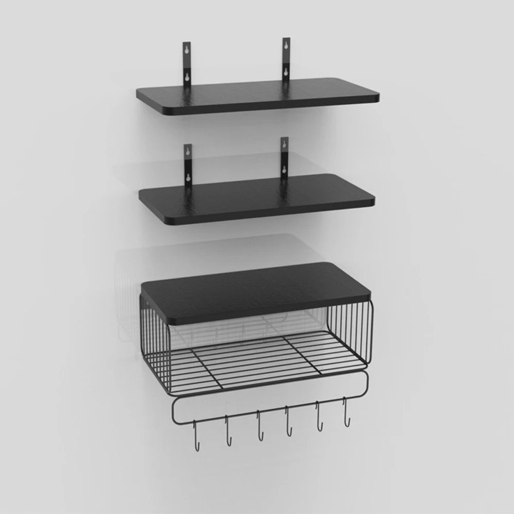 Hign-concerned Wall Mounted Shelves Floating Triple Tier