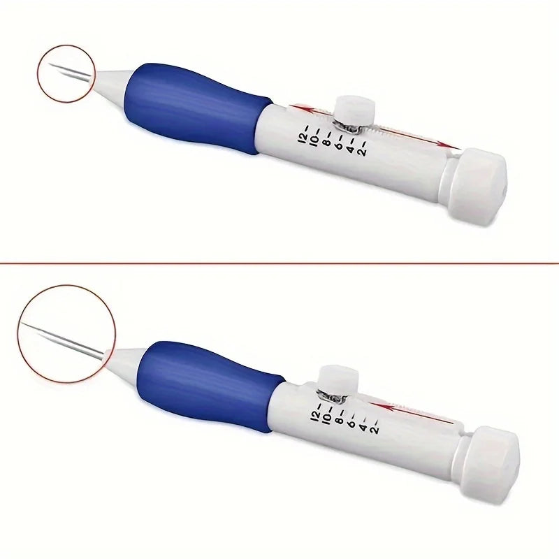 Adjustable Magic Embroidery Pen Set With 3 Needles Threader Scissors
