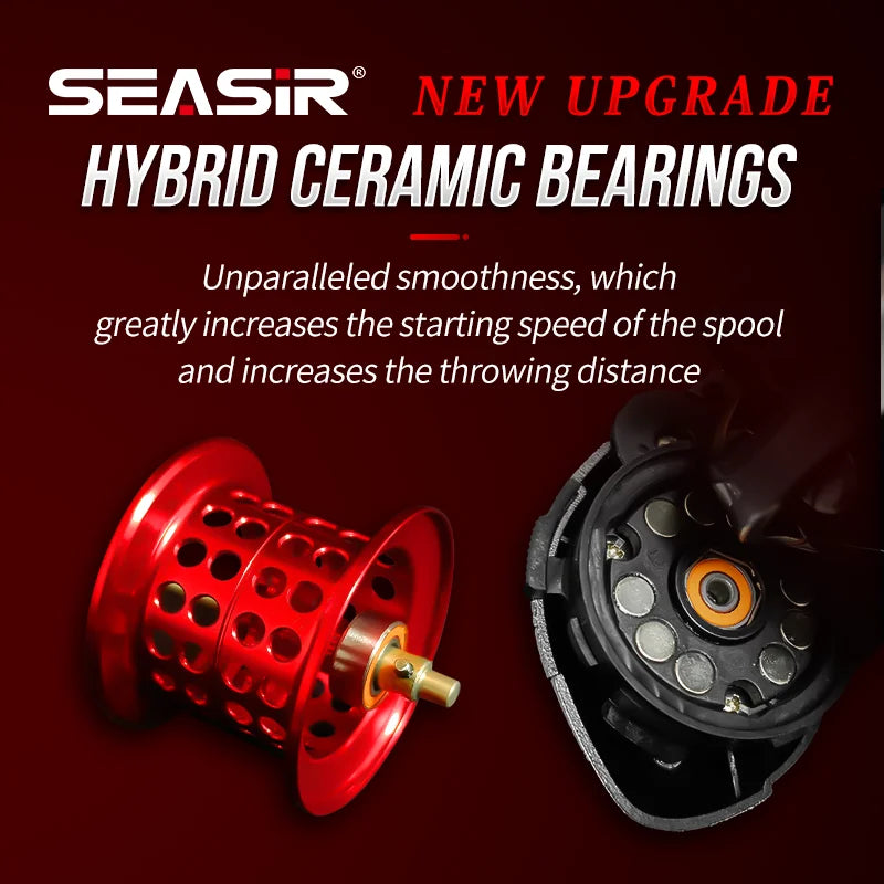 Seasir Baitcasting Fishing Reel 146g Carbon Fiber 11 Plus 1 Ceramic Bearing Seven To One Gear Ratio Saltwater