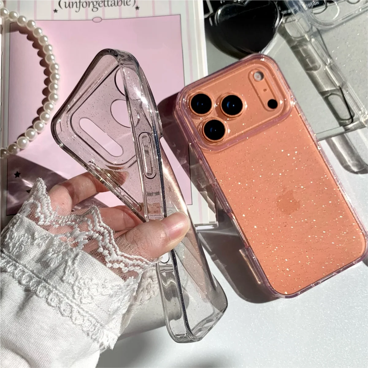 Ultra Thin Glitter Silicone Case for iPhone 13to17 Pro Max