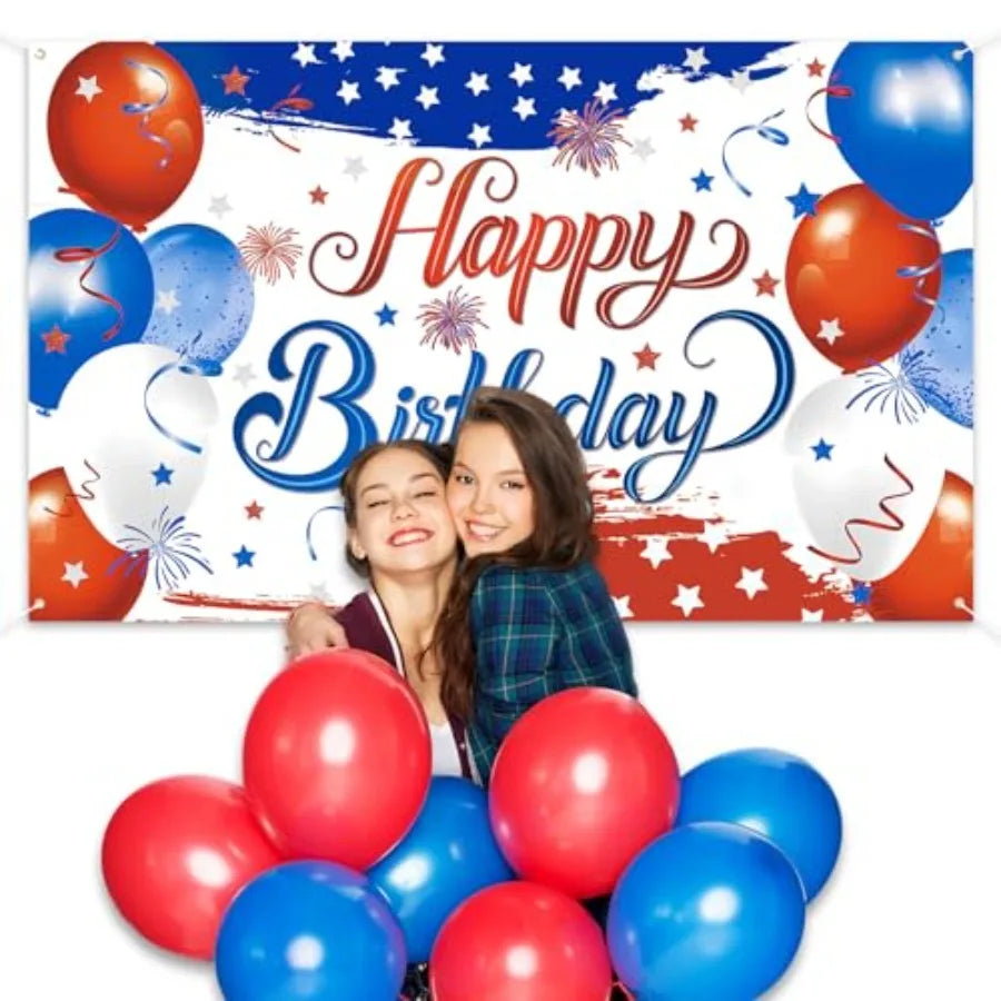 Independence Day Birthday Banner Party Celebration Supplies