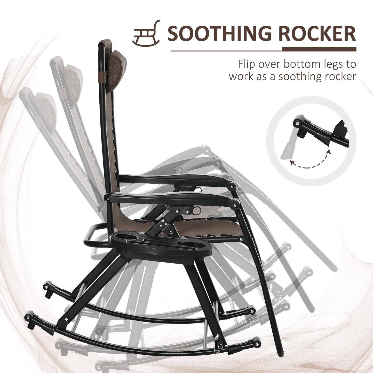 Outsunny Zero Gravity Reclining Rocking Chair Folding Lounge