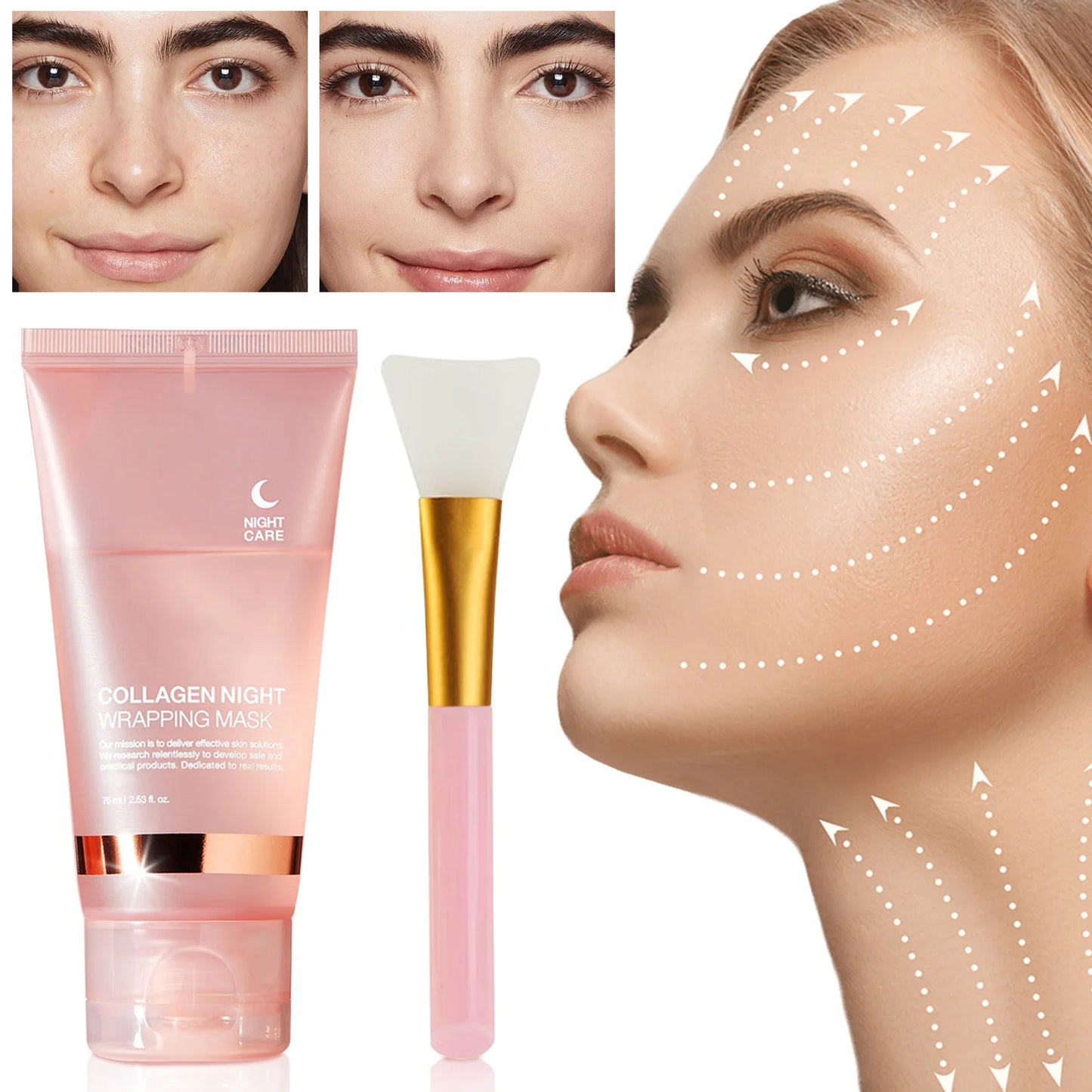 Feature Collagen Night Wrapping Face Mask For Elasticity Hydration